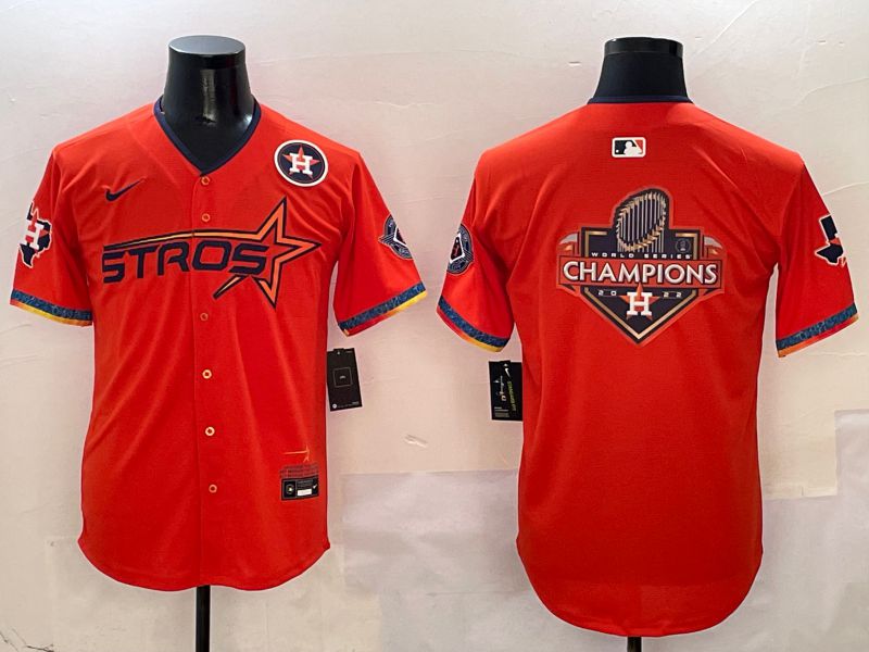 Men Houston Astros Blank Orange Five generation Joint Name 2025 Nike MLB Jersey style 14->houston astros->MLB Jersey